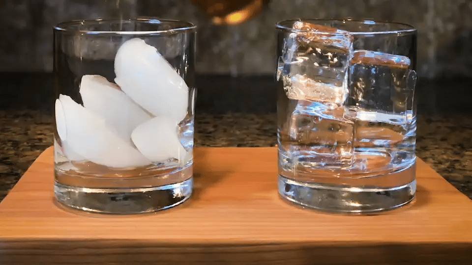Upgrade to invisible! – Regular cubes vs. Ice.Made.Clear.™ Collins cubes.